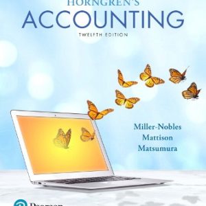 Test Bank for Horngren’s Accounting 12th Edition Miller-Nobles